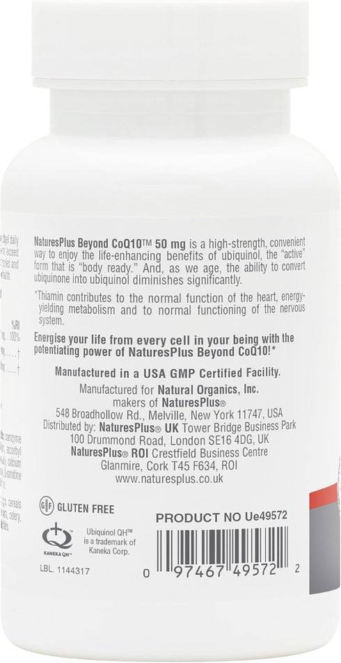 NaturesPlus Beyond CoQ10 50 mg - 30 Softgels - Provides High-Strength Ubiquinol - Supports Overall Well-Being - 30 Servings...