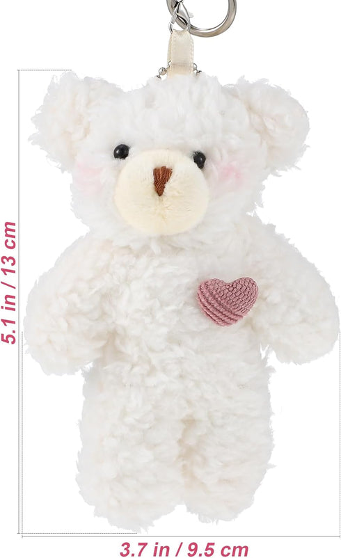 2pcs Plush Bear Keychain Teddy Bear Keychain Aniaml Key Ring Hanging Ornament Plush Stuffed Animal Car Key Holder for Girls Women...