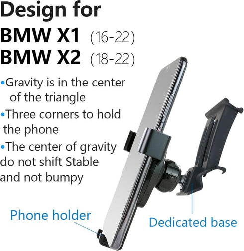 Car Phone Holder for 2016-2022 BMW X1 SUV sDrive28i xDrive28i and 2018-2022 X2 F48 F39 Auto Accessories Navigation Bracket Interior Decoration Mob...