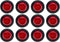 12 Pcs TMH 1-1/4 Inch Mount Red LENS & Red LED Clearance Markers, side marker lights, led marker lights, led side marker lights, led trailer marke...