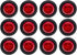 12 Pcs TMH 1-1/4 Inch Mount Red LENS & Red LED Clearance Markers, side marker lights, led marker lights, led side marker lights, led trailer marke...