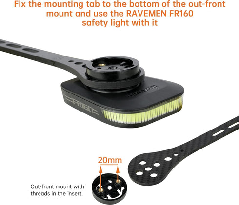 Ravemen AGM02 Mounting Tab Accessory for FR160 Compatible with Front Mounts with 20/21 mm Hole Distance Bryton Bike Mounts...