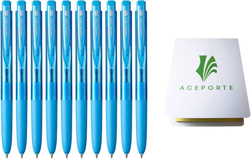 Uni-Ball Signo RT1 0.28mm - Smooth Ink Flow Gel pen, Retractable Gel Ink Pen, Ultra Micro Point, Light Blue - Pack of 10, Sticky Notes Value Set...