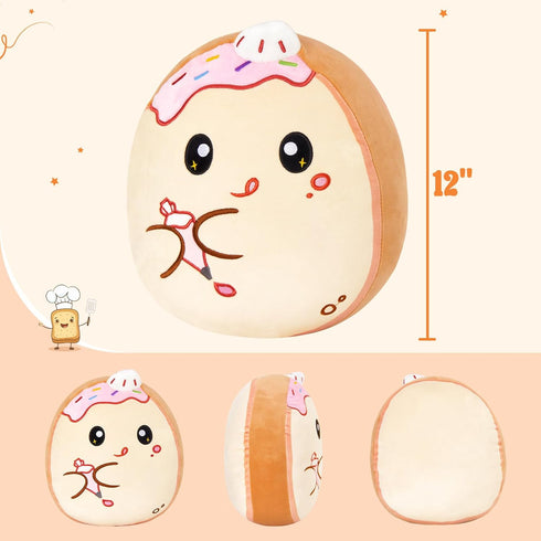 Glow Guards Original 12-Inch Toast Bread Plush Pillow Cute Toast Stuffed Animal with Piping Bag Soft Toast Plush Toy Pillow Birthday Gift for Boys...