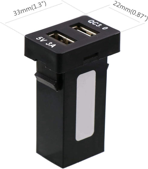 QC3.0+5V 3A Dual USB Power Socket, Quick Charge Car Charger USB Adapter for Smart Phone PDA Android GPS Use for Toyota......