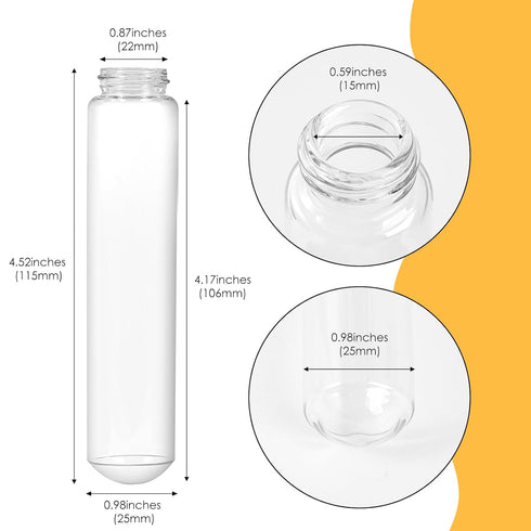 40ml Glass Clear Test Tubes with Screw Caps and Plastic Stoppers, 25 x 115mm Liquid Small Leak-Proof Glass Test Tubes, 12PCS...