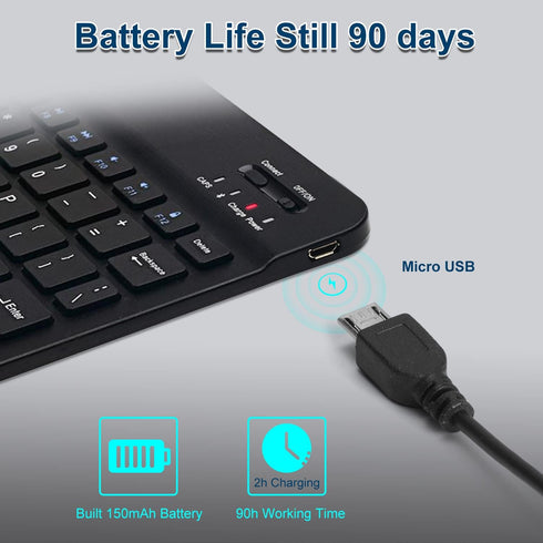 Bluetooth Keyboard for iPad 10th Generation,Mini Rechargeable Wireless keyboard Compatible with iPad 10.2 (9th/8th/7th), iPad Pro 13/12.9/11 Inch,...