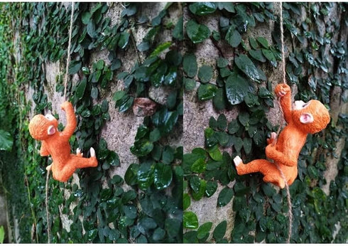 Climbing Monkey Tree Hugger Garden Monkey Statue Resin Animal Sculpture Yard Decor for Outside, Funny Tree Climber Figurine Outdoor Patio Lawn Dec...
