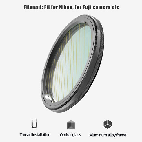 Camera Lens Filter Gold Streak Anamorphic Effect Photography Filter Accessories(37mm)...