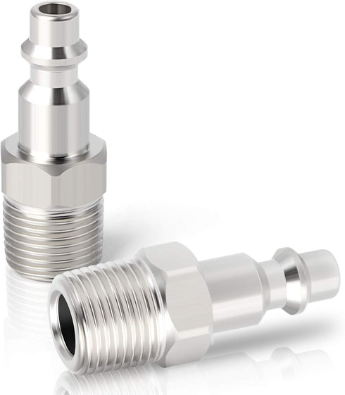 GASHER 1/4-Inch NPT Male Industrial Air Plug,1/4-Inch High Flow Pneumatic Plugs 300PSI (20-Pack)...