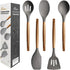 Kitchen Utensils Set, Silicone Cooking Utensils Set,Non-Stick Silicone Spatula Set with Natural Acacia Hard Wood Handle, 5 Piece, Upgraded Thicken...