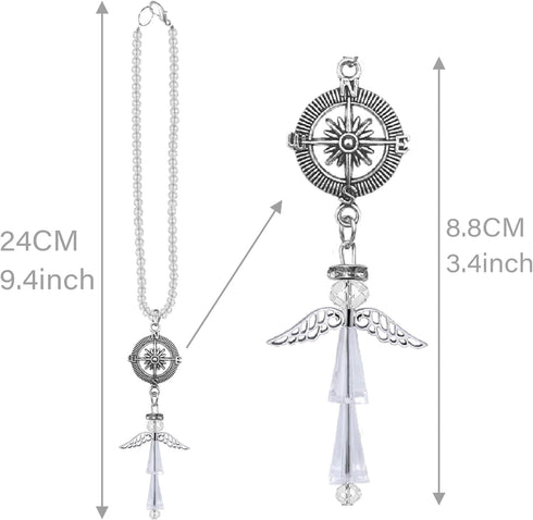 Guardian Angel Car Hanging Ornament Charm,Car Mirror Decor Hanging,Car Mirror Hanging Accessories, (Angel)...