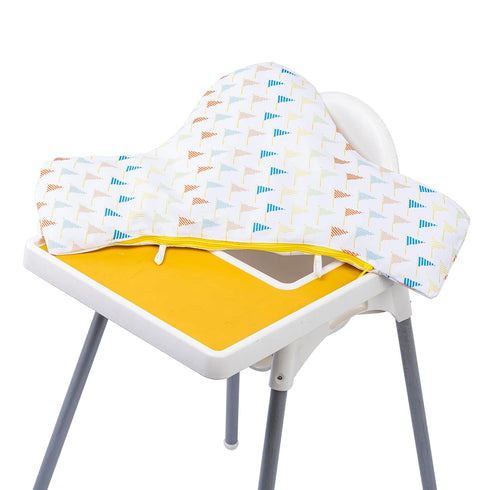 Inflatable Supporting Cushion for IKEA Antilop High Chair, Baby High Chair Cushion, Polyester Fabric Cover with Inflatable Cushion Insert (Flags)...