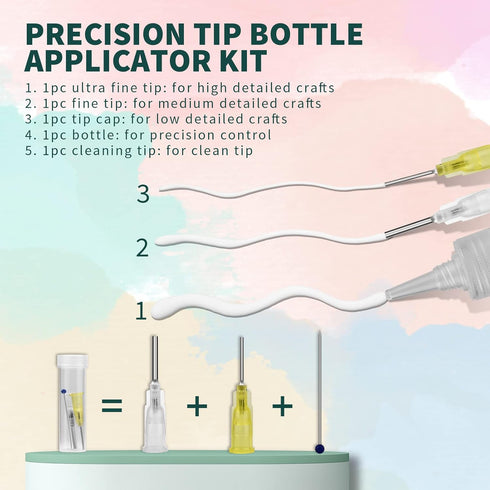 OBSEDE Art Craft Glue Quick Dried Clear Adhesive Refill Bottles with Fine Tip Liquid Precision Quilling Glue Supplies Scrap Kits Tools Applicator ...