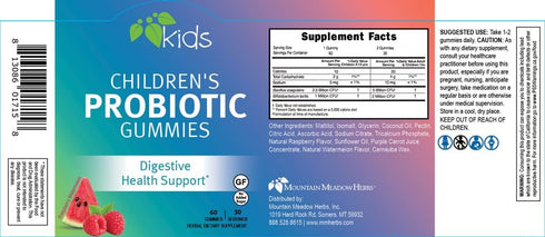 Mountain Meadow Herbs Children’s Probiotic Gummies for Kids | Digestive Regularity Support | Immune System + Microbiome Health for Kids | Ages 3+ ...