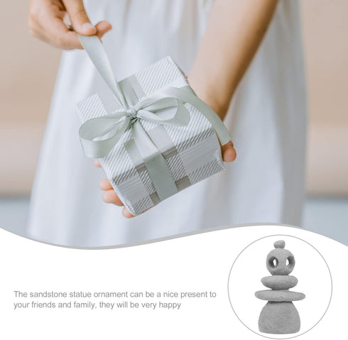 GANAZONO Zen Stones Handmade Rocks Statues Bonsai River Stone Rock Sculpture Stacked Stone Figure for Office Relaxing Yoga Meditation Fish Tank Fa...