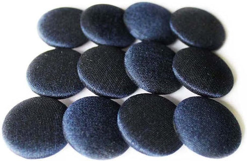 Round Button Decorative Dupion Fabric Covered Handmade 12 Buttons for Sewing Scrapbooking Craft -2.5 cm (Navy Blue)...