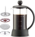 Easyworkz Eclipse French Press 12 oz Coffee Tea Maker with Borosilicate Glass...