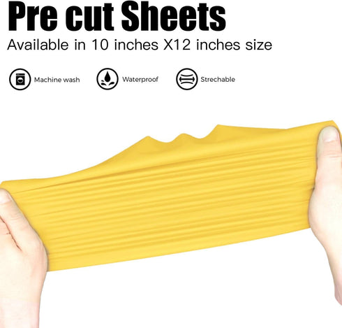 JANDJPACKAGING Heat Transfer Vinyl HTV for T-Shirts 12"x10" 10 Pack Iron on Vinyl (Sun Yellow)...