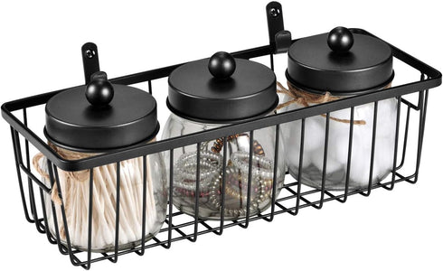 SheeChung Farmhouse Decor Metal Wire Bathroom Storage Organizer Basket Bins - for Cabinets, Shelves, Closets, Vanity Countertops, Under Sinks, Pan...