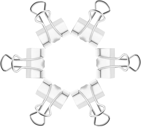 Small Binder Clips, 3/4 Inch (19mm) Binder Clips, 50 Pack Mini Binder Clips (White)...