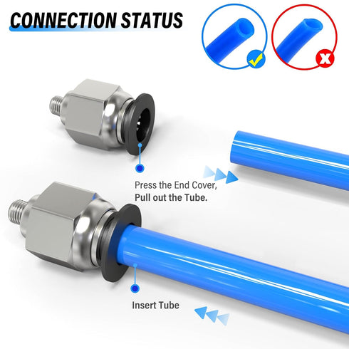 TAILONZ PNEUMATIC Male Straight 4mm Tube OD x M6 Thread Push to Connect Fittings PC4-M6 (Pack of 2)...