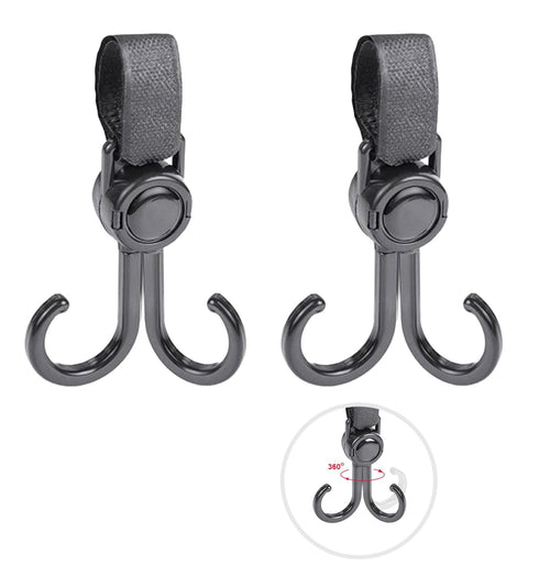 2 Pcs Car Seat Hook, Adjustable Hook & Double Stroller Hook Design, Organizer for Vehicle, Backseat Hanger Interior Accessories, Seat Headrest Hoo...