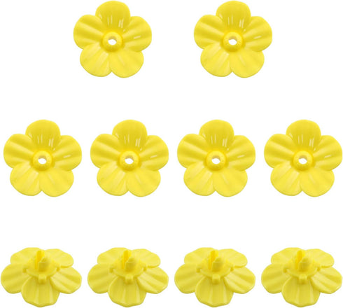 10pcs Yellow Hummingbird Feeder Flower Shaped Plastic Bird Feeding Ports...