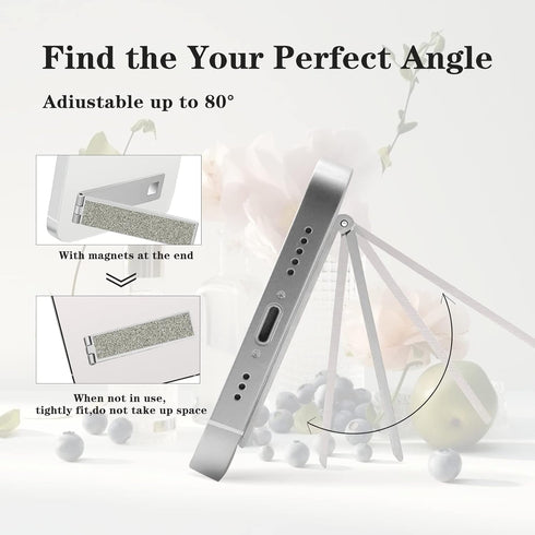 Phone Kickstand - Folding Invisible Portable Metal Cell Phone Stand for Desk - Compatible with iPhone 14/14 Plus/14 Pro/14 Pro Max, iPhone 13/12, ...