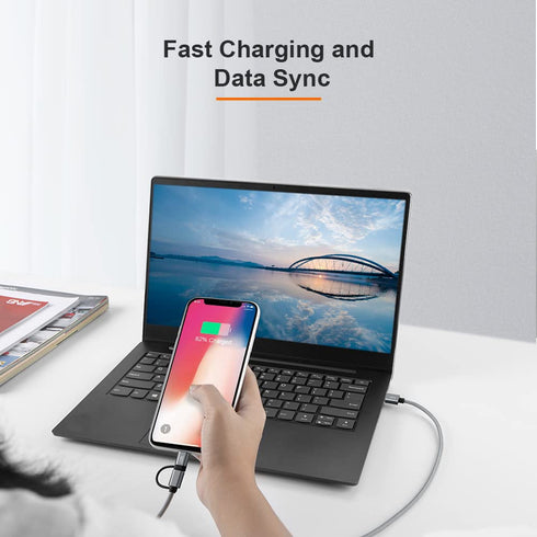 CableCreation 4FT 2-in-1 iPhone and Android Charging Cable, MFi Certified Lightning and Micro USB to USB Charge Data Cord, Compatible with iPhone ...