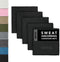 Sweat Absorbing Handkerchiefs - The Original Sport Microfiber Hankies for Wicking Sweat from Hands, Face, Body (Classic Black, 5 pack)...