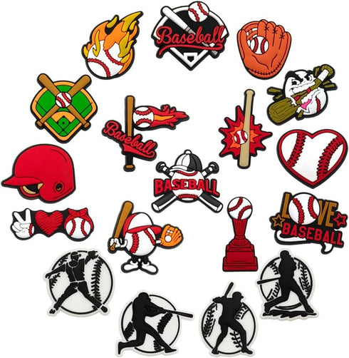 lovinglove Sports Shoe Charms for Clog Shoe Decoration,Baseball Volleyball Softball Soccer Football Basketball Hockey Shoe Charms Accessories Pack...