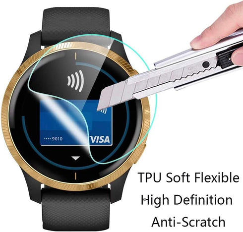 Watch Screen Protector (4+1Pack) Compatible for Garmin Venu, Film Anti-Scratch High Definition Full Coverage and Soft TPU Protective Case...