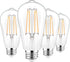 PARTPHONER LED Light Bulbs Dimmable Vintage Edison Bulb, E26 LED Bulb 60W Equivalent 720 Lumens, Warm White 2700K, ST58 Antique LED Filament Bulb ...