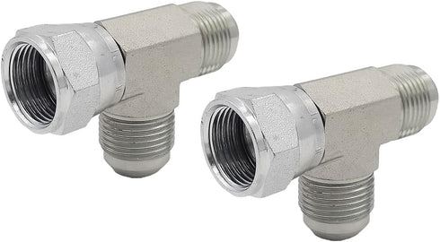 (2-PACK) 6602-06-06-06 HydraulicHoseAdapterFitting3/8"MaleJIC 37°Flare(9/16-18UNF)×3/8"FemaleJIC37°Swivel(9/16-18UNF)×3/8"Male JIC37°Flare(9/16-18...