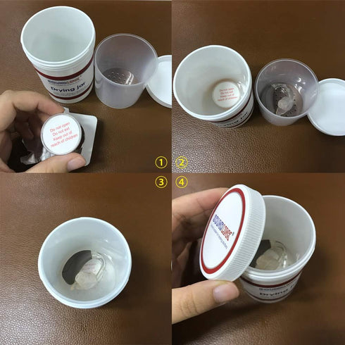 Hearing Aids Drying Kit Drying Jar Drying Dehumidifier Dryer (Two Cards Drying Capsules and One Drying Jar) (60 * 85mm)...