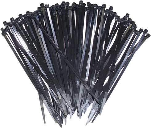 TANG Sunshades Depot 8" in Black Zipties Cable Ties 100 Pcs for Faux Winter Green and Ivy Fence Privacy Screen with Expandable Panels...