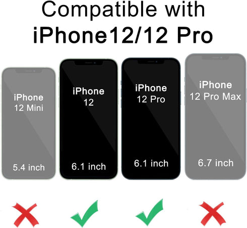 DEERLAMN for iPhone 12 Case,iPhone 12 Pro Case with Slide Camera Cover+Screen Protector(2 Packs),Rotated Ring Kickstand Military Grade Shockproof ...