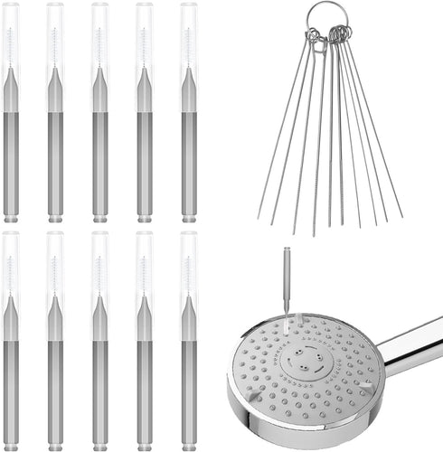 10pcs Shower Head Cleaners, with 10pcs Needle Picks Anti-Clogging Shower Head Cleaning Brush Tiny Crevice Cleaner Tool for Small Holes Gaps Nozzle...
