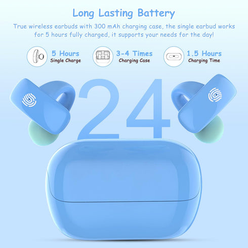 BANIGIPA Kids True Wireless Earbuds, Bluetooth 5.4 Open Ear Headphones for Boys Girls Teens, Light Comfortable, 85dB Healthy Volume Control Protec...