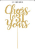 Gold Glitter Cheers to 31 years cake topper, Gold Happy 31st Birthday Cake Topper, Birthday Party Decorations, Supplies...