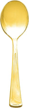 Party Essentials Disposable Plastic Cutlery/Heavy-Duty Flatware/Silverware for All Events, 100-Count, Shiny Gold Soup Spoons...