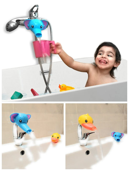 Faucet Cartoon Extender,Sink Handle Extender for Baby,Toddler and Kids Safety and Fun Hand-Washing Solution, Promotes Hand Washing in Children (2 ...