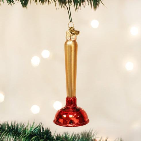 Old World Christmas Ornaments: Toilet Plunger Glass Blown Ornaments for Christmas Tree (32193)...