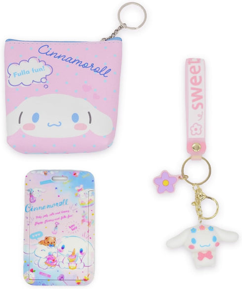 Kawaii Dog Coin Purse Badge Holder and Keychain, Wallet Handbag with Zipper, Badge Wallet Purse Credit Card Holder, Money Bag Coin Pouch Accessori...