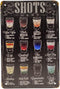 TG,LLC Treasure Gurus Metal 8x12 Retro Classic Alcohol Liquor Shots Menu Recipes Wall Sign Tin Home Bar Pub Art Decor...