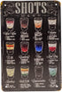 TG,LLC Treasure Gurus Metal 8x12 Retro Classic Alcohol Liquor Shots Menu Recipes Wall Sign Tin Home Bar Pub Art Decor...