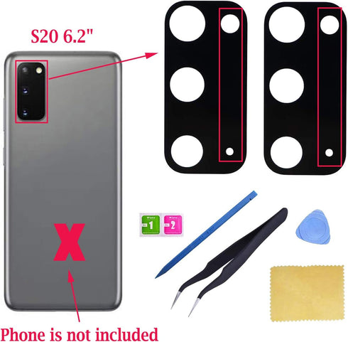 Ubrokeifixit Galaxy S20 Back Rear Camera Glass Lens Cover Replacement for Samsung Galaxy S20 6.2" G980,S20 5G G981,S20 5G UW Verizon(NOT for S20+ ...