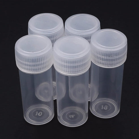 EORTA 50 Pcs 5 ML Plastic Refillable Bottles with Caps Portable Refillable Tube Vials Mini Empty Container for Pills, Crafts, Beads, Salt, Candy S...