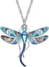 BONSNY Statement Enamel Rhinestone Dragonfly Necklaces Pendant Original Design Gifts for Women Nature lover Jewelry...